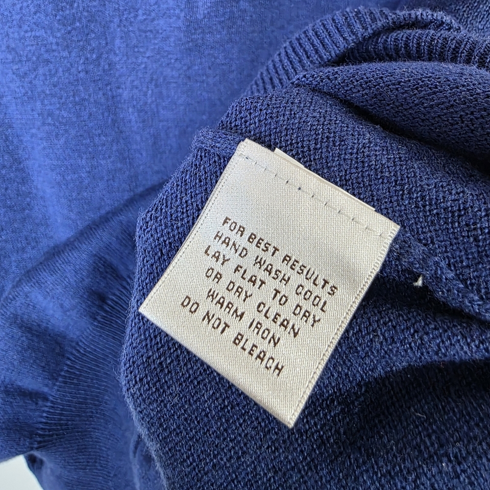 Peter Millar V-Neck  knitted cotton and cashmere blend Blue Sweater Vest - Picture 4 of 11